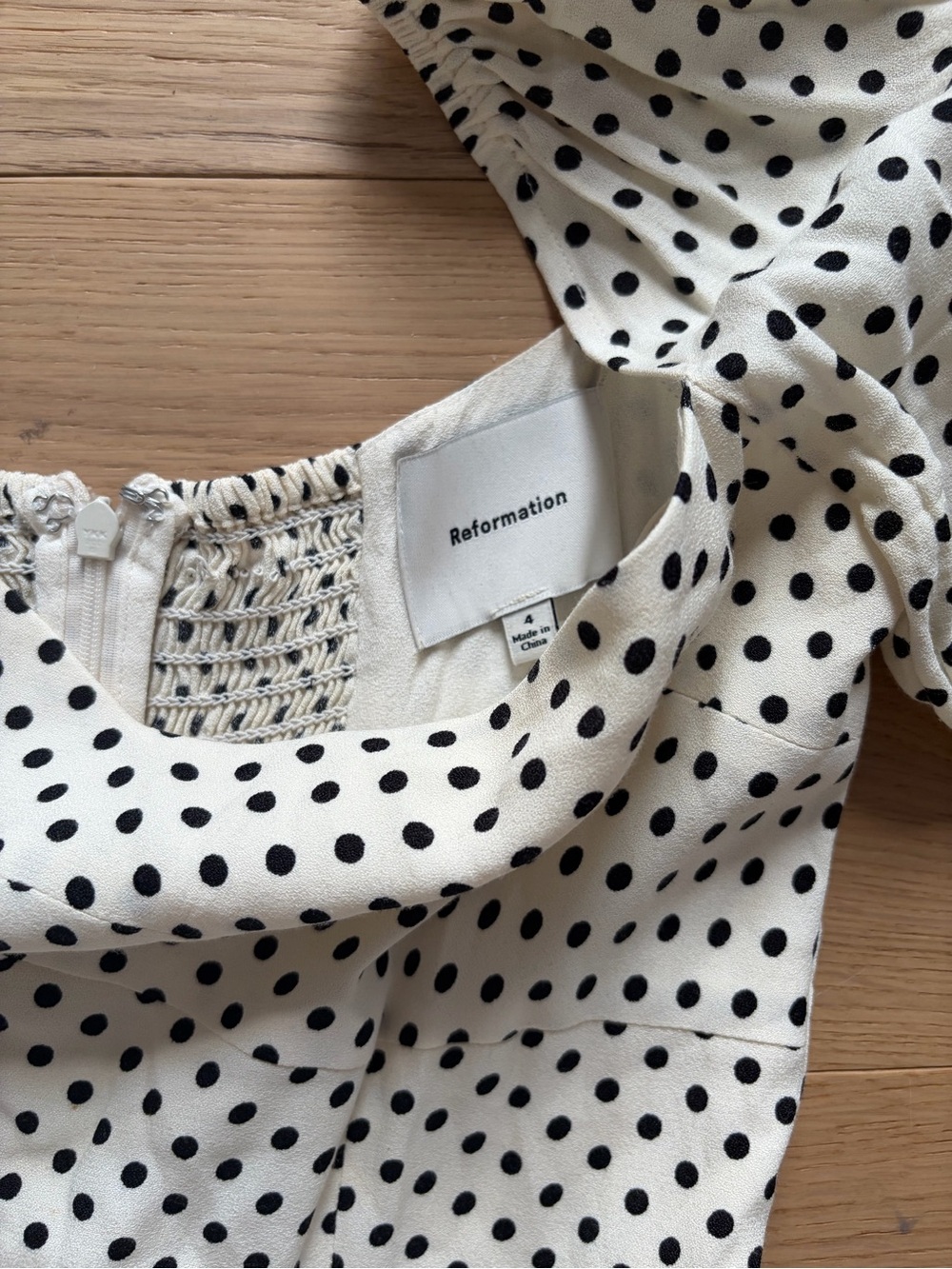 Reformation Inori Midi Dress - White polka dots - Picture 3 of 5